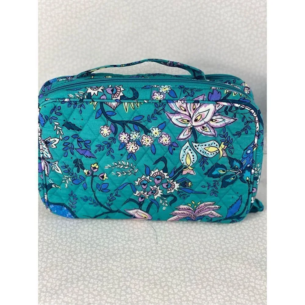 VERA BRADLEY Large Blush & Brush Makeup Case - PEACOCK GARDEN